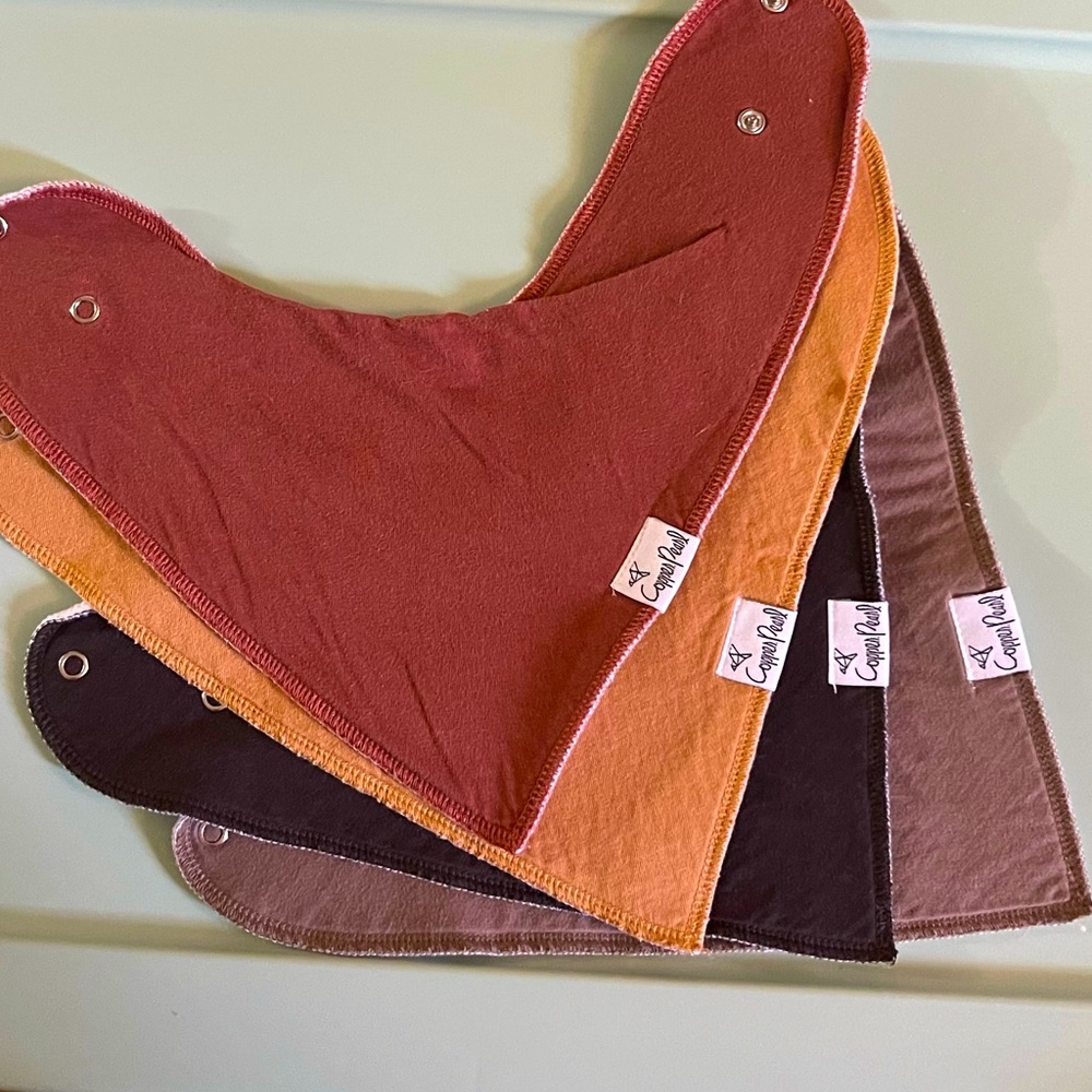 Copper Pearl bandana bibs